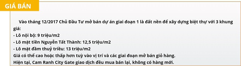 BẢNG GIÁ CAM RANH CITY GATE — Dự án Cam Ranh City Gate và 5 lý do khách hàng đầu tư