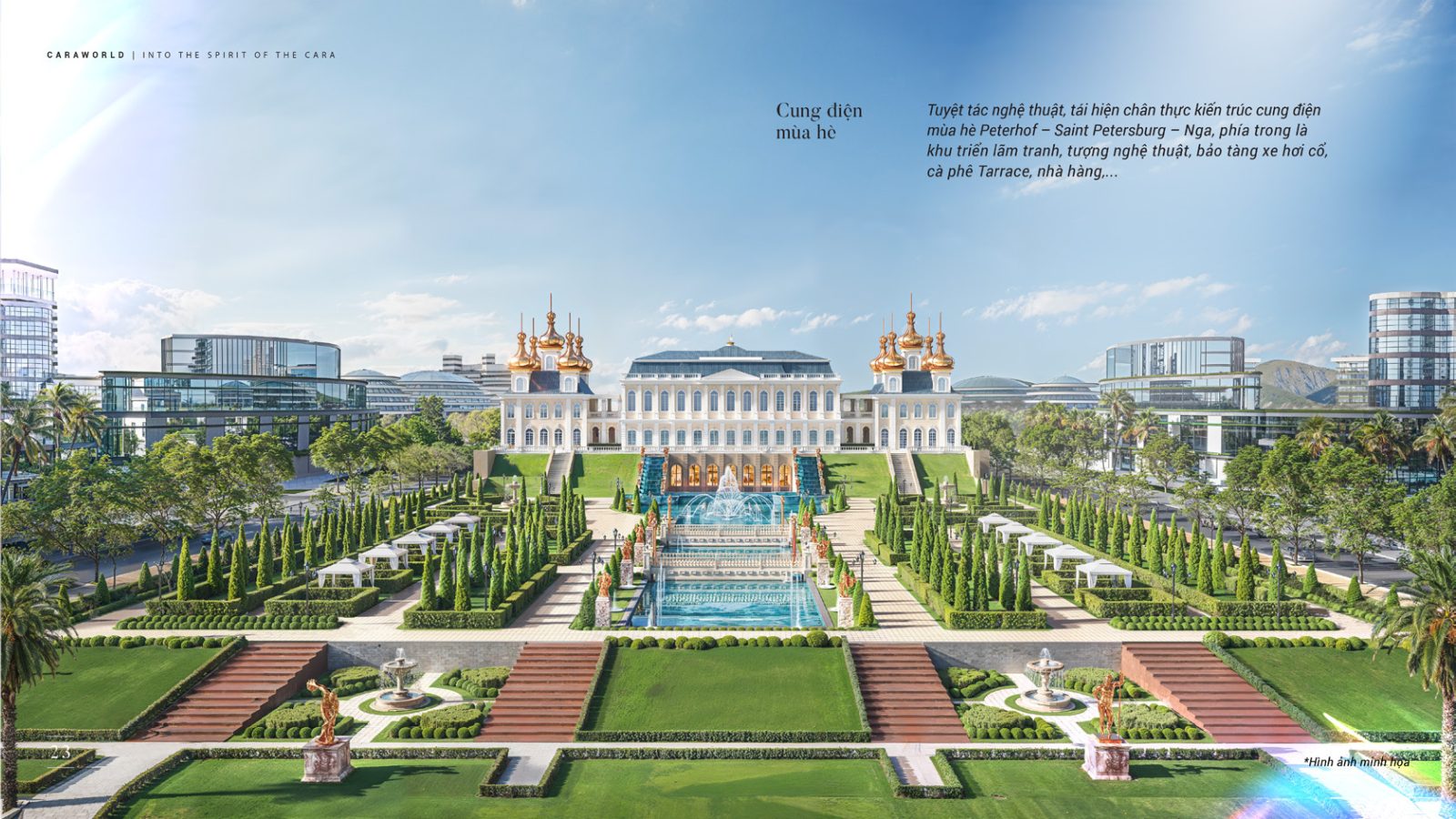 Cung điện Mùa Hè CaraWorld Cam Ranh kiến trúc Peterhof Saint Petersburg