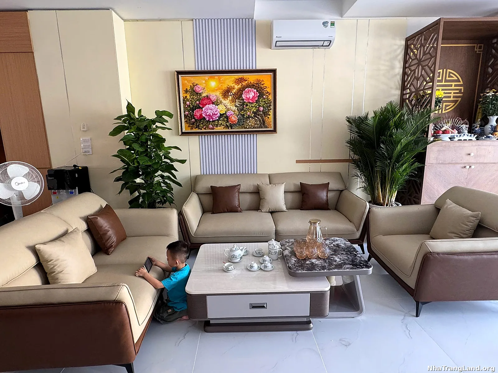 Phòng khách đã hoàn thiện nội thất thực tế tại Para Sol