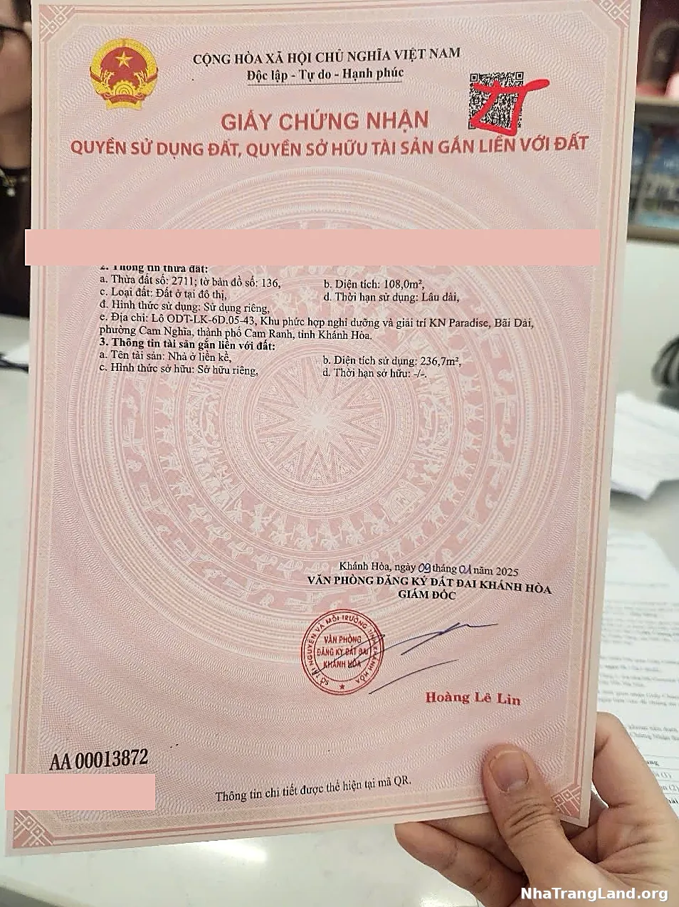 Sổ hồng Para Sol thực tế