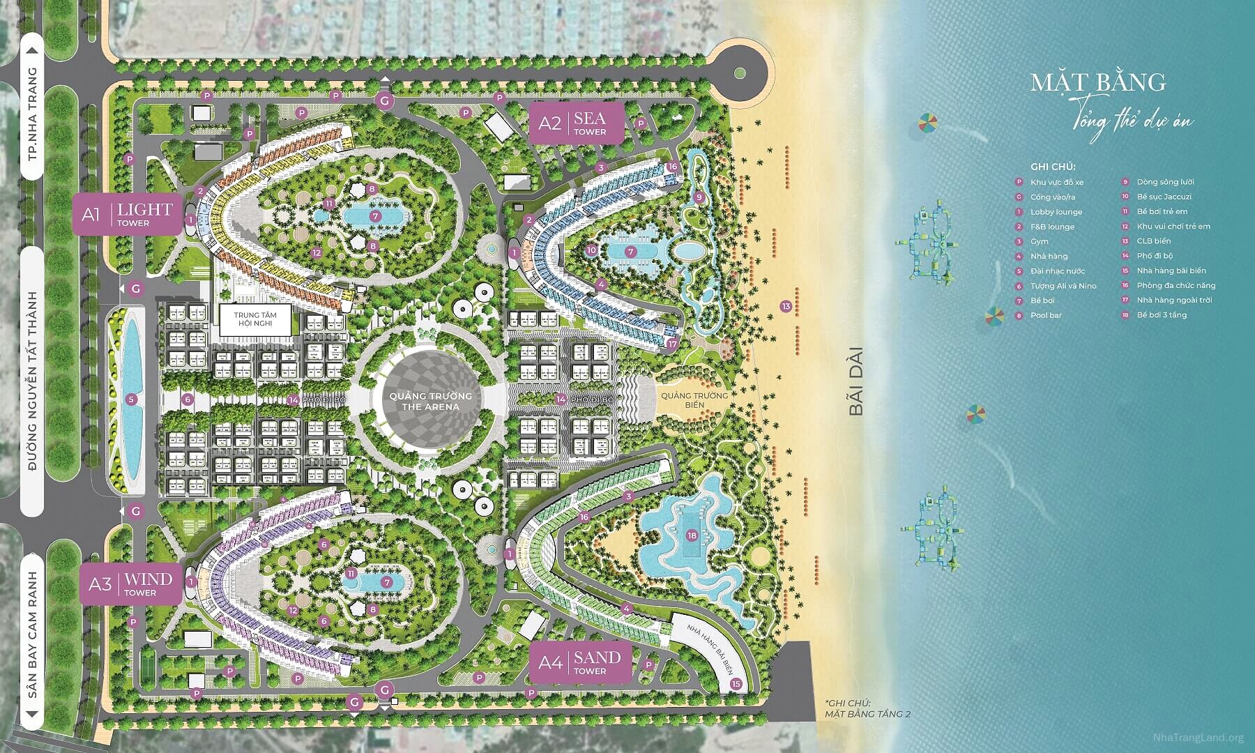 Mặt bằng tổng thể dự án The Arena Cam Ranh 29,3 ha